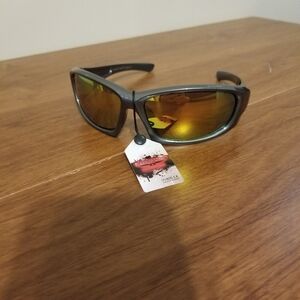 Element Eight Performance Sports Wraparound Sunglasses UV400 Gray Gold